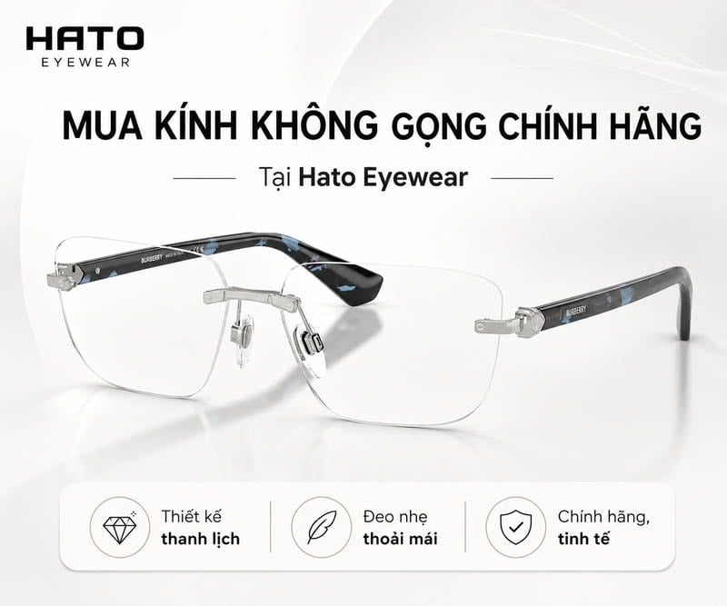 Mua kính không gọng chính hãng tại Hato Eyewear với thiết kế thanh lịch, đeo nhẹ và tinh tế