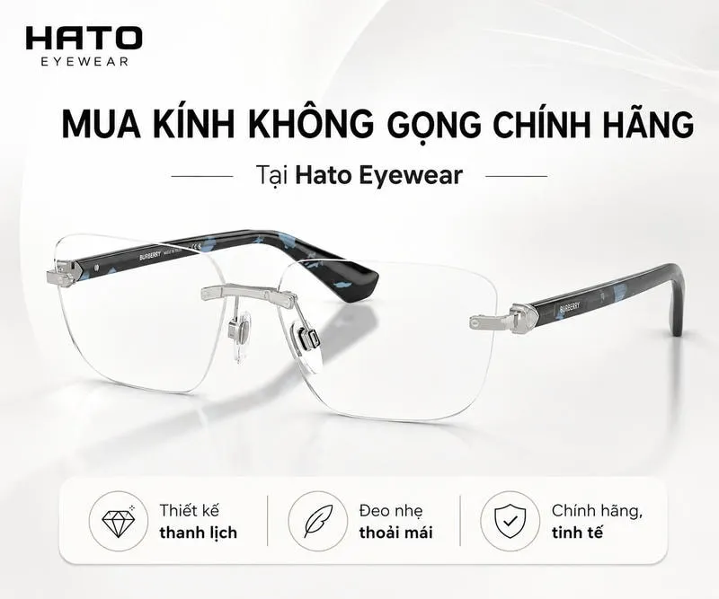 Mua kính không gọng chính hãng tại Hato Eyewear với thiết kế thanh lịch, đeo nhẹ và tinh tế