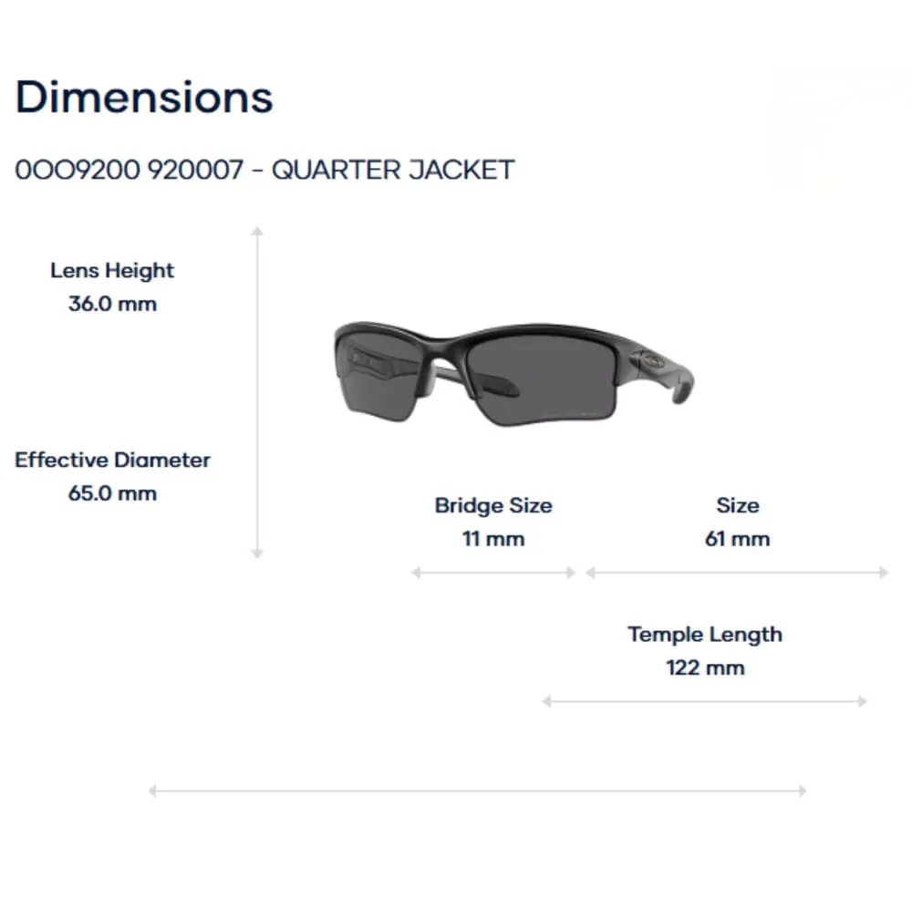 Oakley Quarter Jacket 0OO9200 Kính Mát Thể Thao - Tem Chính Hãng Luxottica