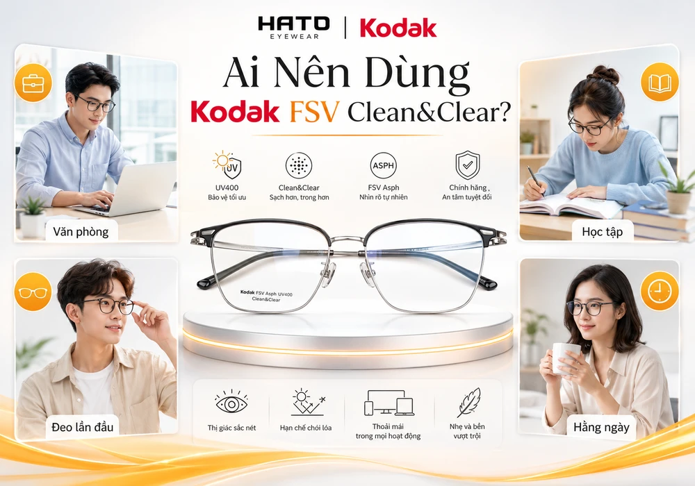 Ai nên dùng tròng kính Kodak FSV Clean&Clear cho văn phòng học tập đeo lần đầu và đeo hằng ngày