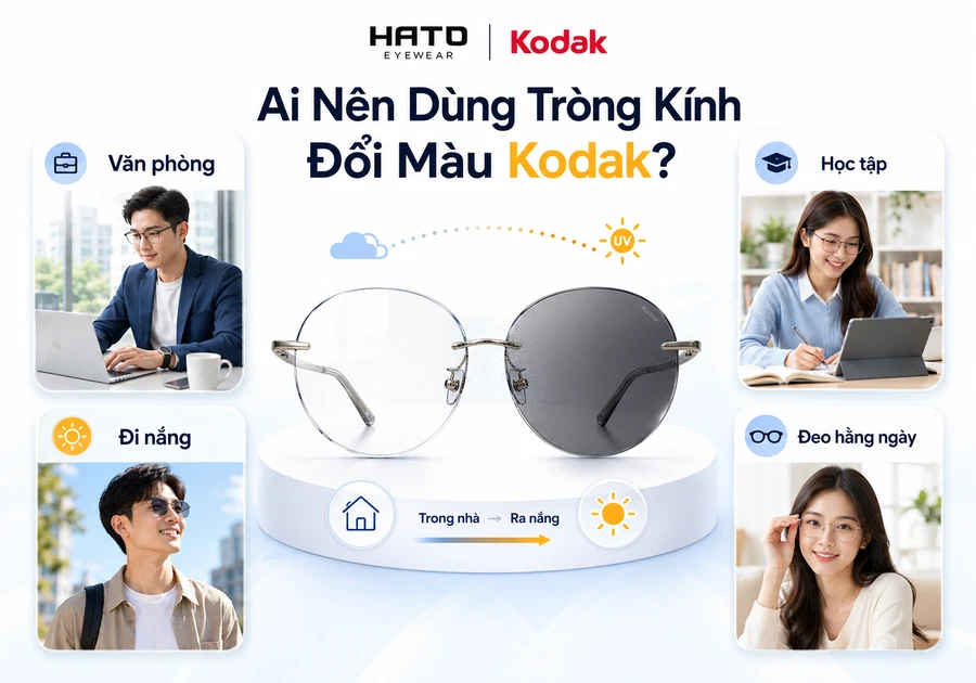 Ai nên dùng tròng kính đổi màu Kodak gồm dân văn phòng, học sinh sinh viên, người thường xuyên đi nắng và người đeo kính cận hằng ngày.
