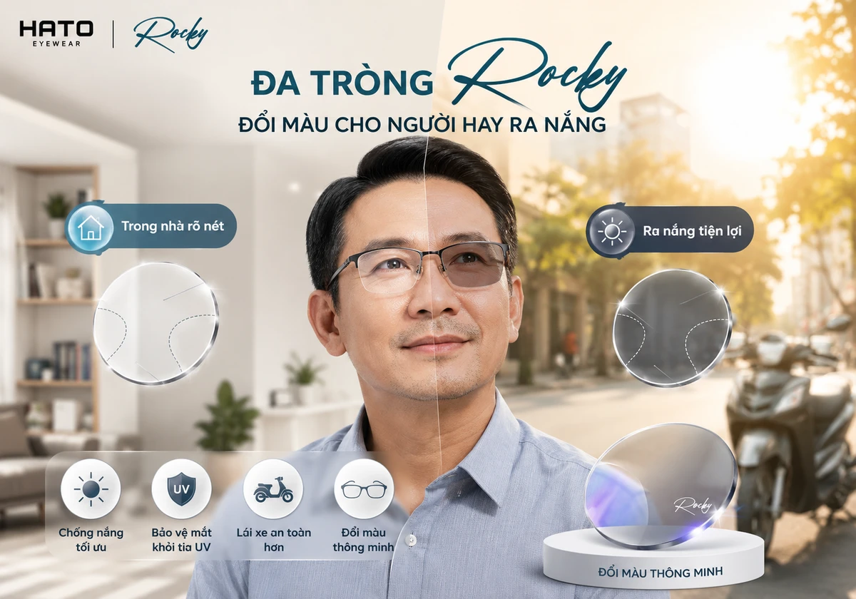 Đa tròng Rocky đổi màu cho người hay ra nắng tại Hato Eyewear