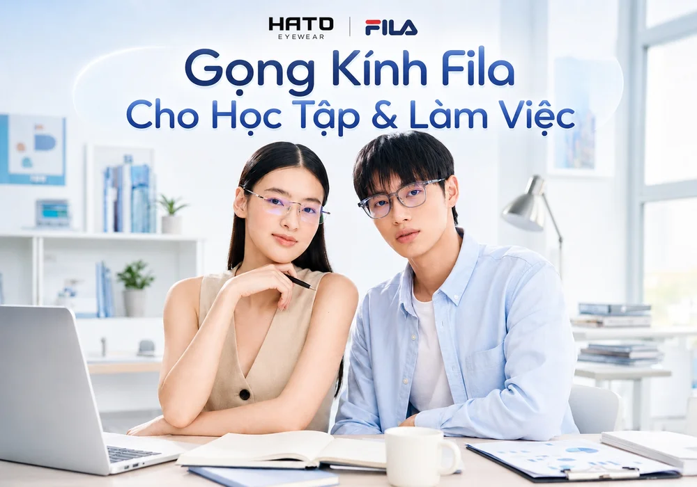 Khám phá gọng kính Fila chính hãng tại Hato Eyewear, thiết kế trẻ trung, tiện nghi cho học tập và làm việc hằng ngày.