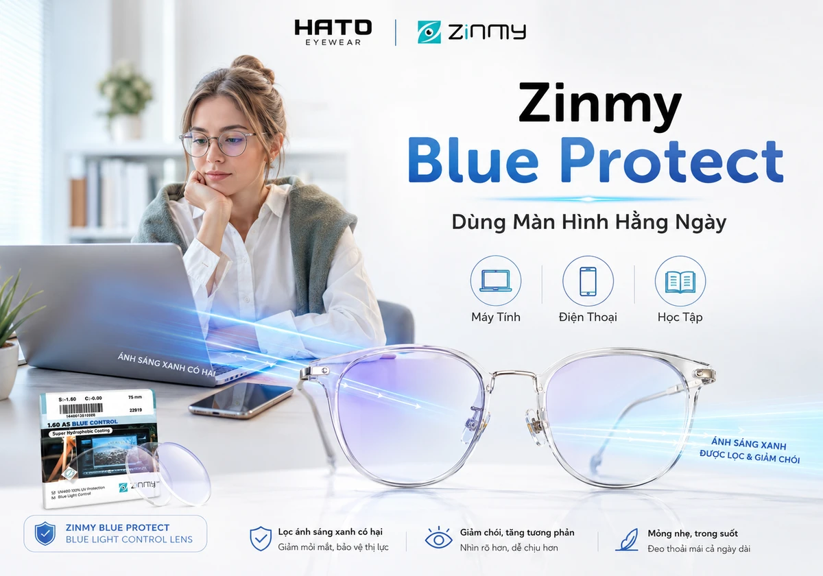 Khi nào nên chọn Zinmy Blue Protect? Tròng kính chống ánh sáng xanh phù hợp cho người dùng máy tính, điện thoại và học tập hằng ngày.