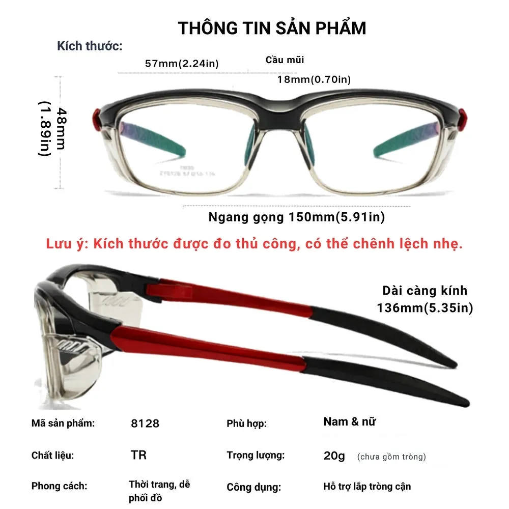 Kính Bảo Hộ Vangood 8182 – Lắp Được Tròng Theo Độ Tùy Chỉnh