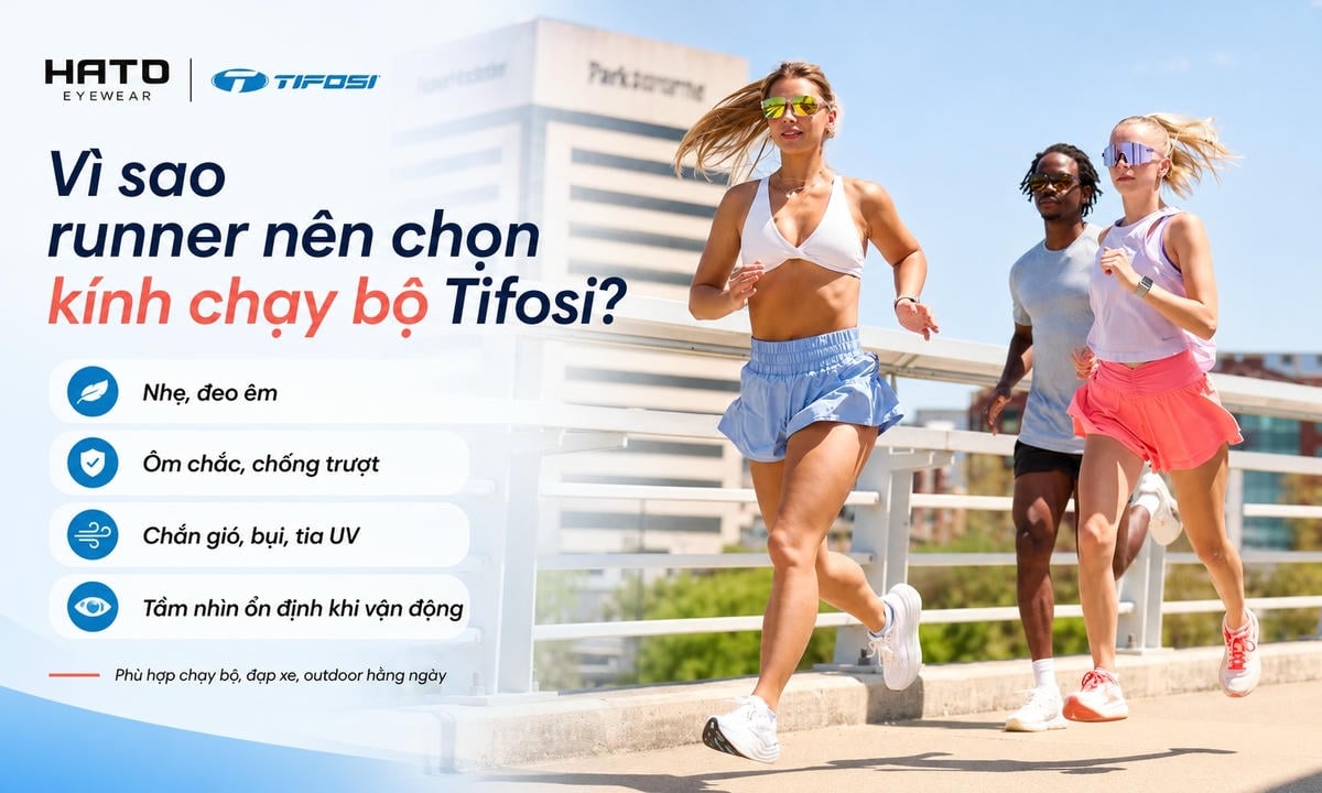Kính chạy bộ Tifosi cho runner với thiết kế nhẹ, ôm chắc, chống trượt và bảo vệ mắt khi chạy ngoài trời.