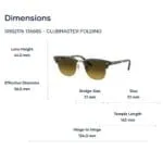 Ray-Ban Clubmaster Folding 0RB2176 Kính Mát Gấp Gọn - Tem Chính Hãng Luxottica