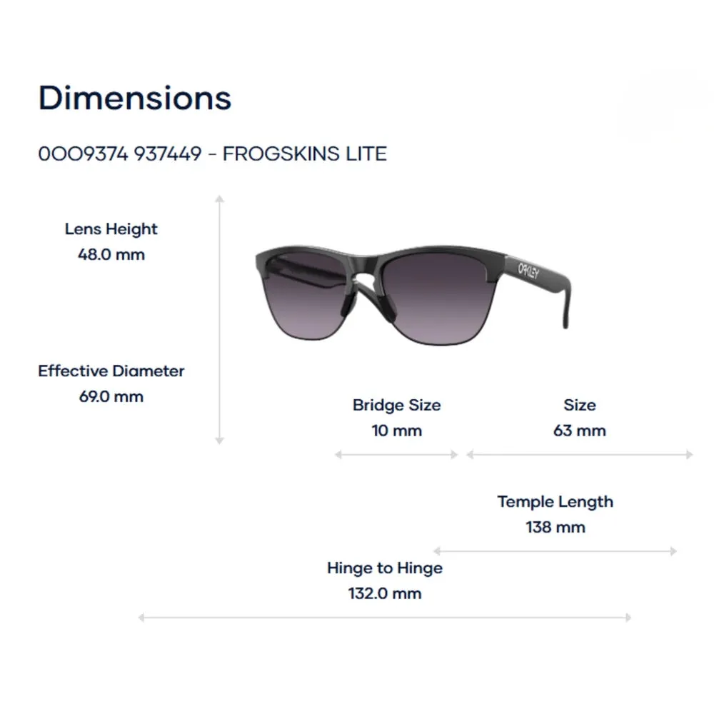 Oakley Frogskins Lite 0OO9374 Kính Mát Nửa Khung - Tem Chính Hãng Luxottica