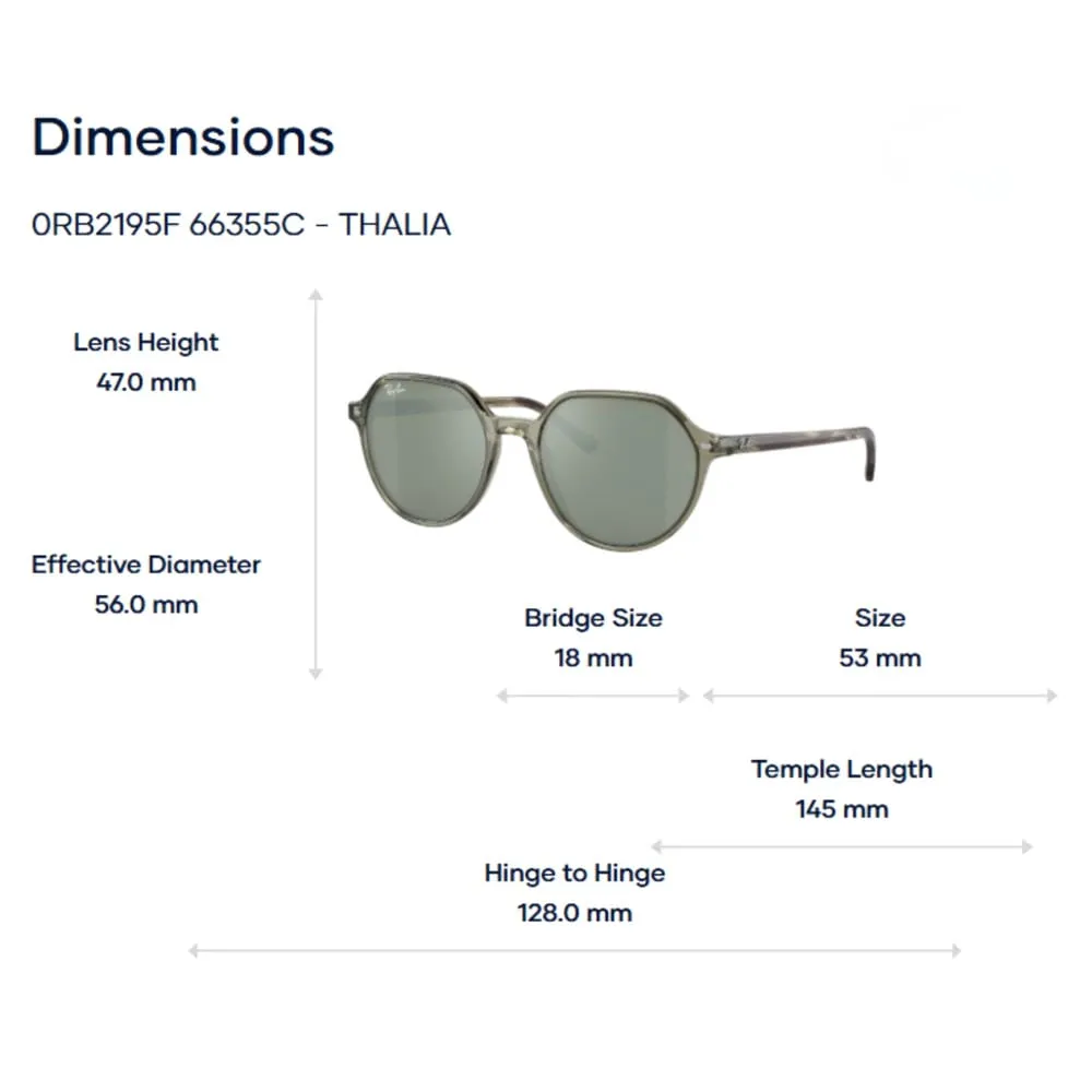 Ray-Ban Thalia 0RB2195F Kính Mát - Tem Chính Hãng Luxottica