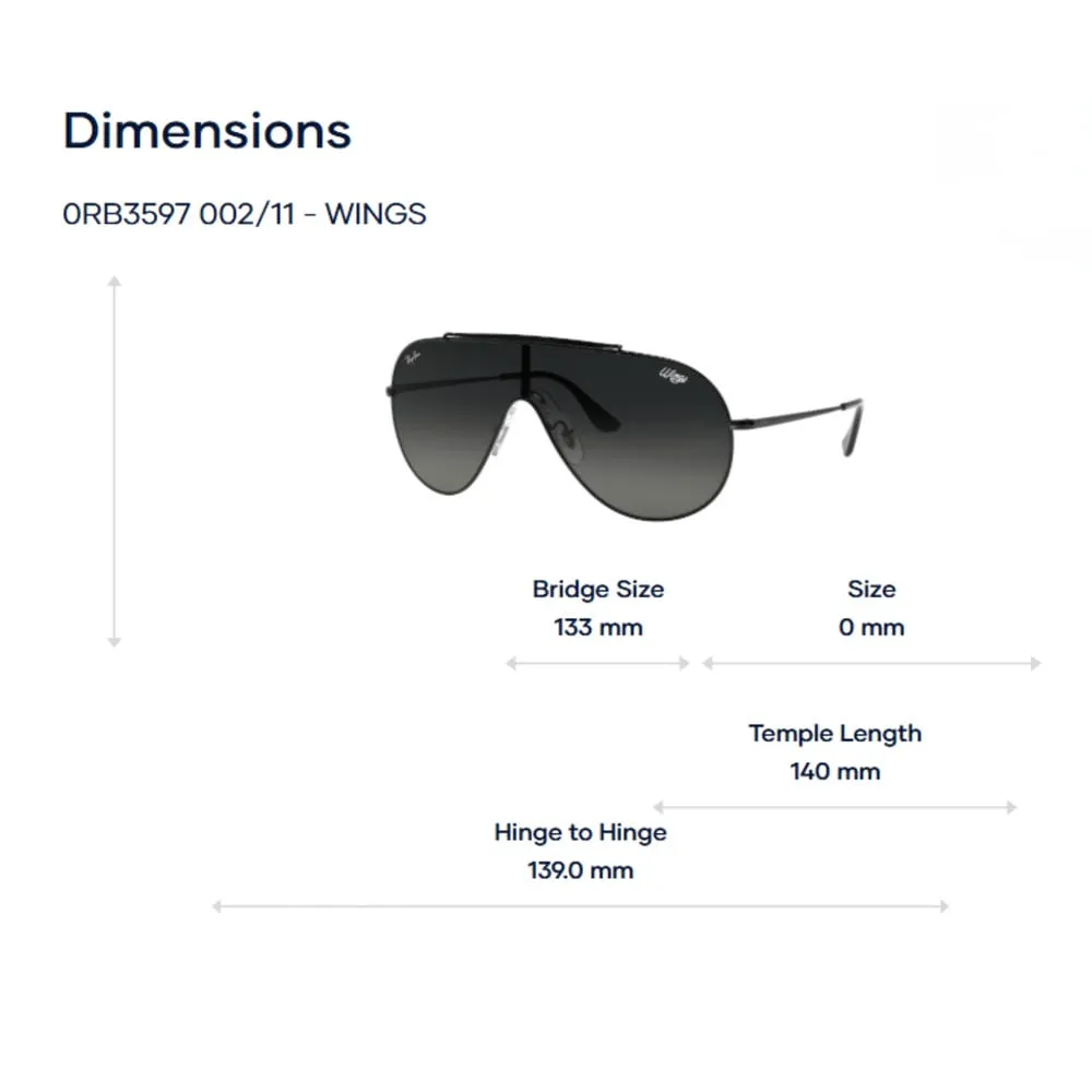 Ray-Ban Wings 0RB3597 Kính Mát - Tem Chính Hãng Luxottica