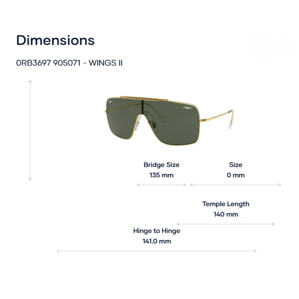 Ray-Ban Wings II 0RB3697 Kính Mát - Tem Chính Hãng Luxottica