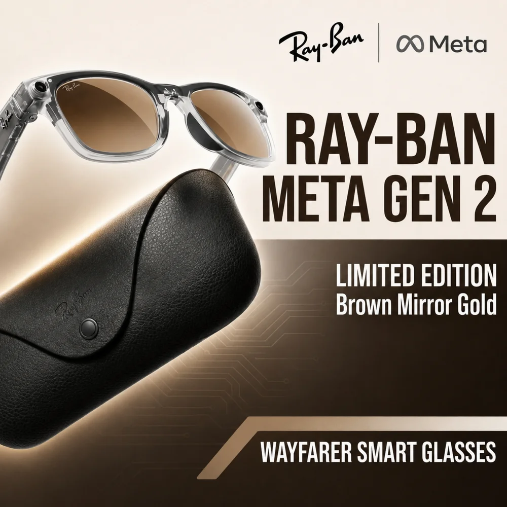 Ray-Ban Meta Wayfarer Gen 2 Limited Edition Brown Mirror Gold - Chính Hãng, New Seal