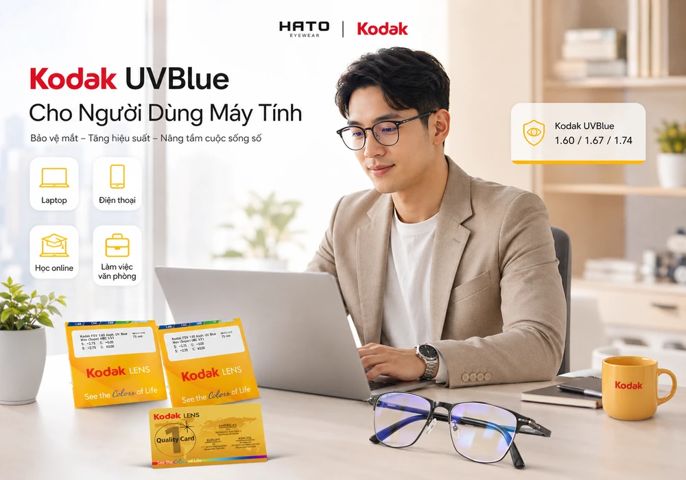 Kodak UVBlue cho người dùng máy tính tại HATO Eyewear