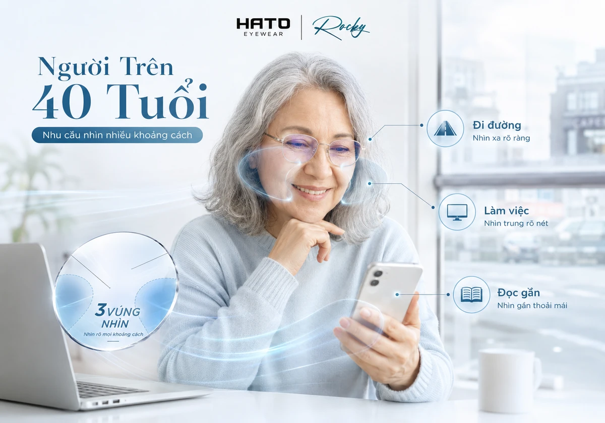 Cách chọn tròng đa tròng Rocky cho người trên 40 tuổi đeo kính đa tròng Rocky nhìn rõ nhiều khoảng cách khi đi đường làm việc và đọc gần