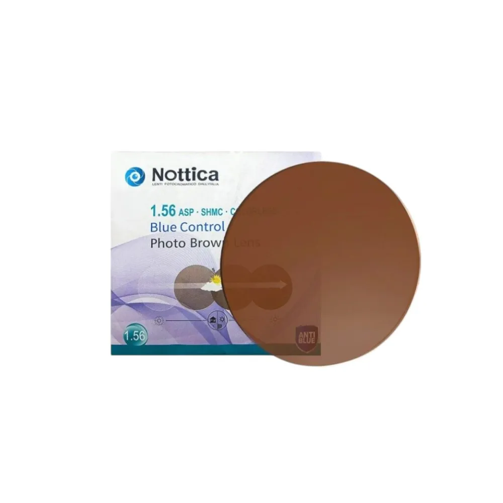 Tròng kính Nottica Blue Control Photo Brown Lens màu nâu