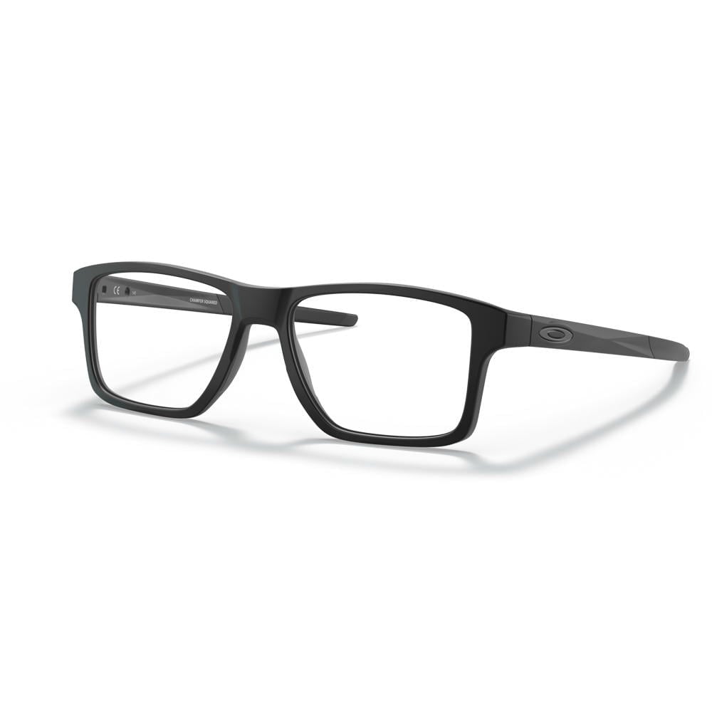 Gọng kính Oakley Chamfer Squared 0OX8143 màu đen xám, thiết kế thể thao hiện đại, phù hợp lắp tròng có độ cho người vận động và sử dụng hằng ngày.