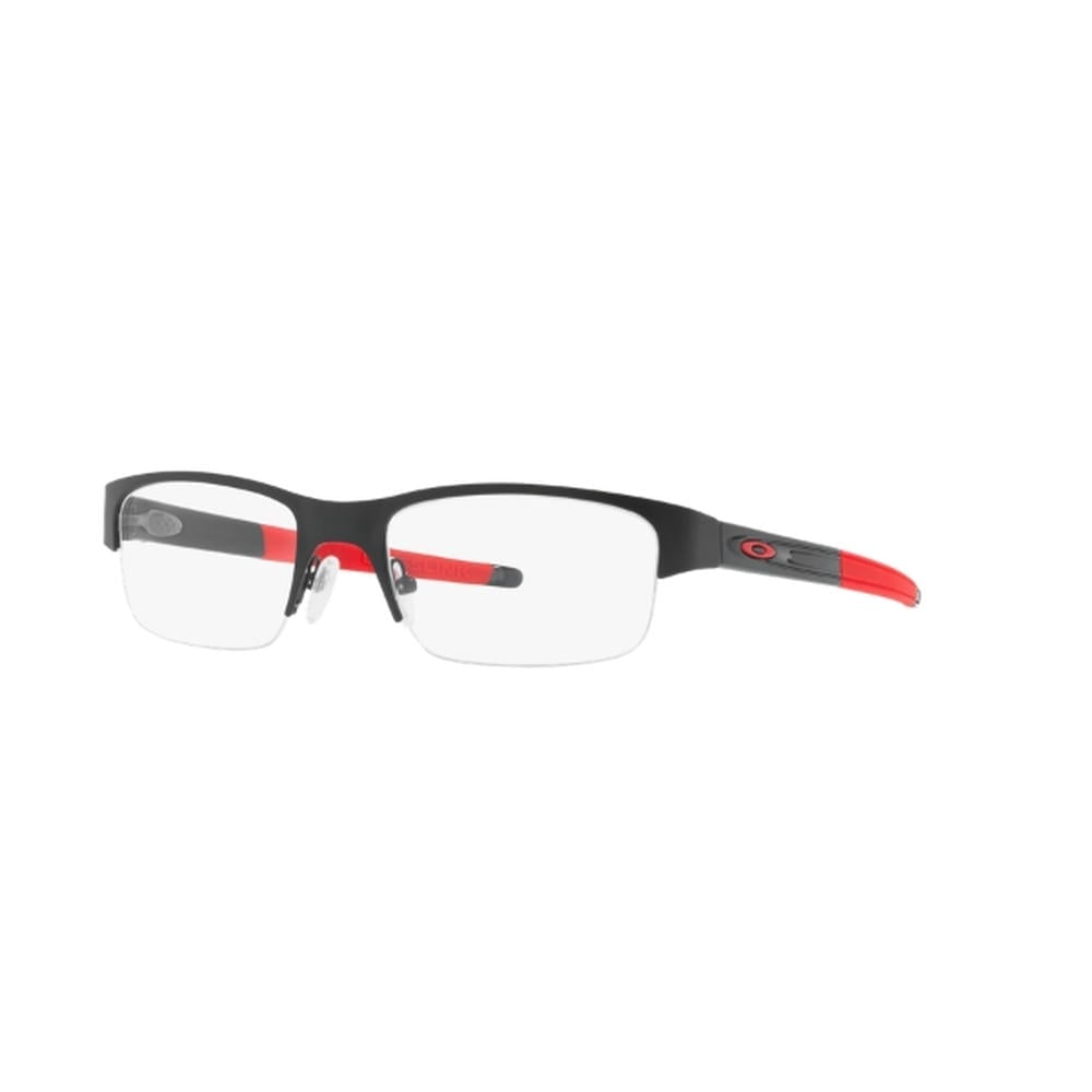 Gọng kính Oakley Crosslink 0.5 OX3226 màu đen phối đỏ, thiết kế nửa viền thể thao, phù hợp lắp tròng cận hoặc loạn.
