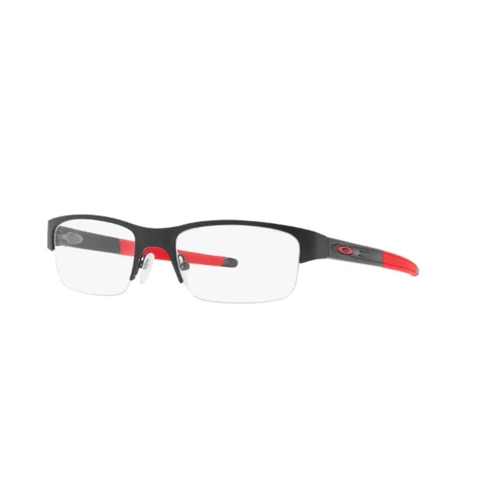 Gọng kính Oakley Crosslink 0.5 OX3226 màu đen phối đỏ, thiết kế nửa viền thể thao, phù hợp lắp tròng cận hoặc loạn.