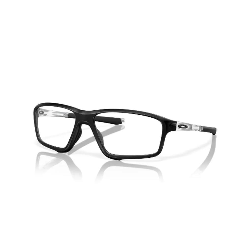 Gọng kính Oakley Crosslink Zero OX8076 màu đen phối trong, thiết kế thể thao nhẹ, phù hợp lắp tròng có độ cho người vận động và sử dụng hằng ngày.