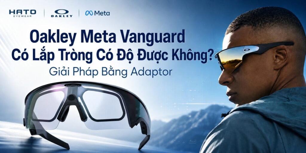 Ảnh đại diện blog Oakley Meta Vanguard có thể lắp tròng có độ bằng adaptor, thiết kế kính thể thao thông minh phù hợp người cần nhìn rõ khi vận động.