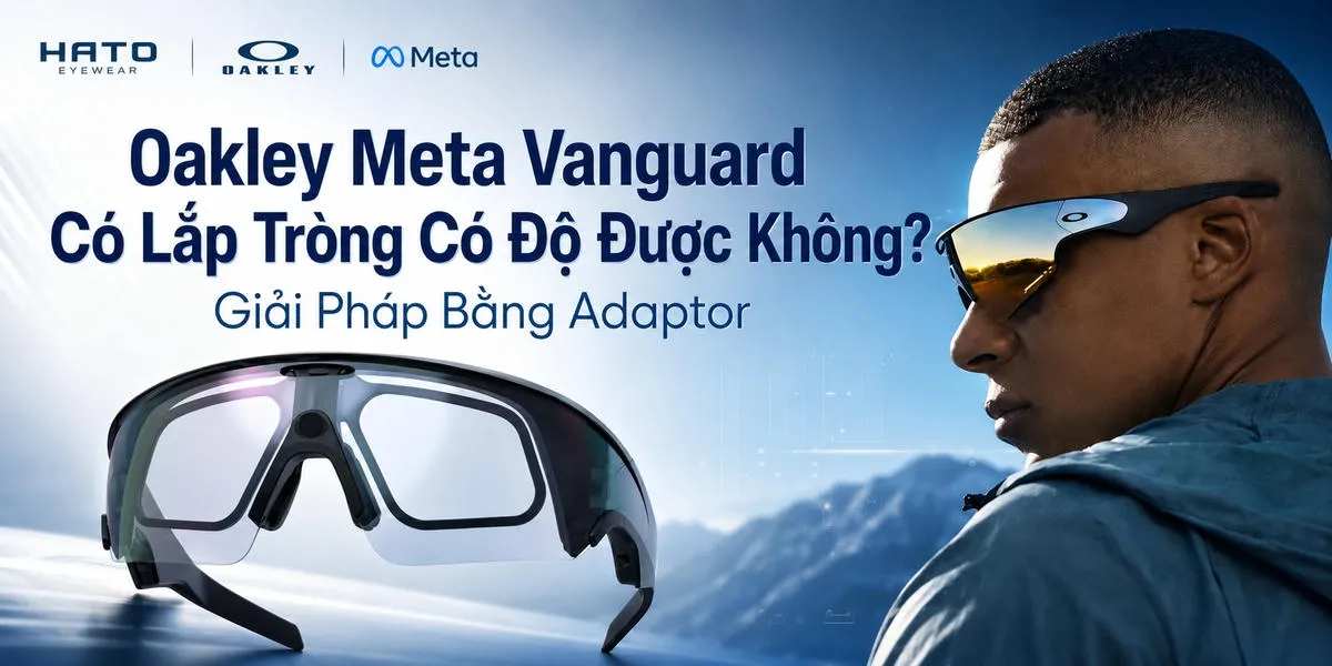 Ảnh đại diện blog Oakley Meta Vanguard có thể lắp tròng có độ bằng adaptor, thiết kế kính thể thao thông minh phù hợp người cần nhìn rõ khi vận động.