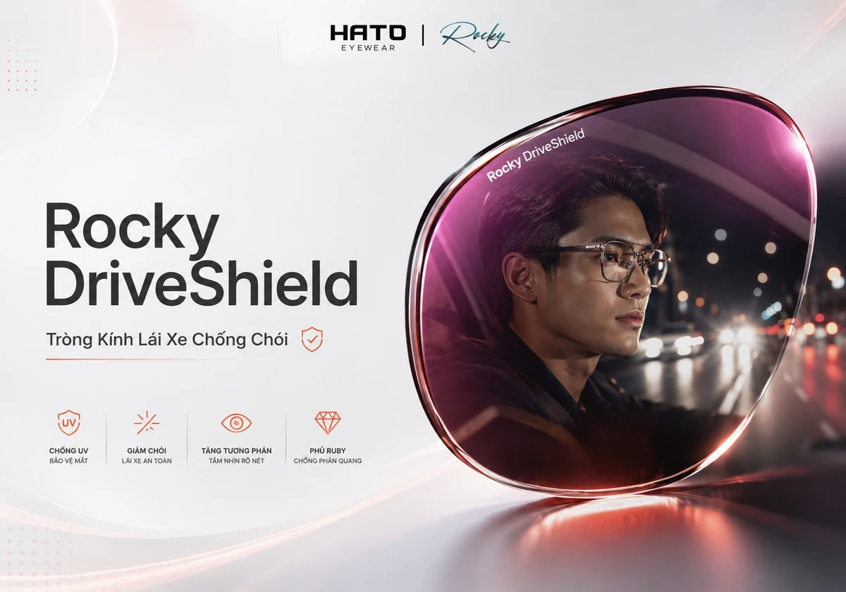 Rocky DriveShield là tròng kính lái xe chống chói với lớp phủ Ruby, hỗ trợ tầm nhìn rõ hơn khi di chuyển ban đêm.