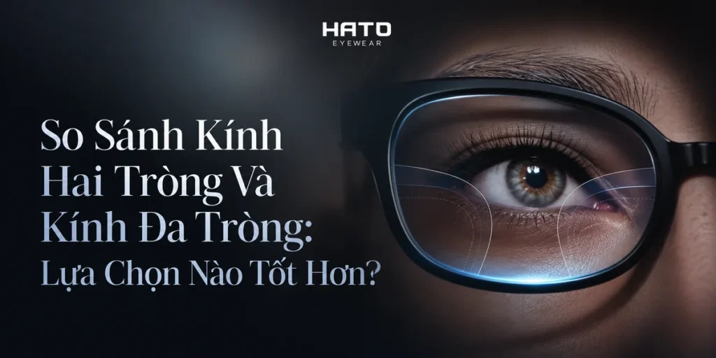 Ảnh đại diện so sánh kính hai tròng và kính đa tròng, giúp người dùng tìm hiểu lựa chọn phù hợp hơn cho nhu cầu nhìn xa gần và người lão thị.