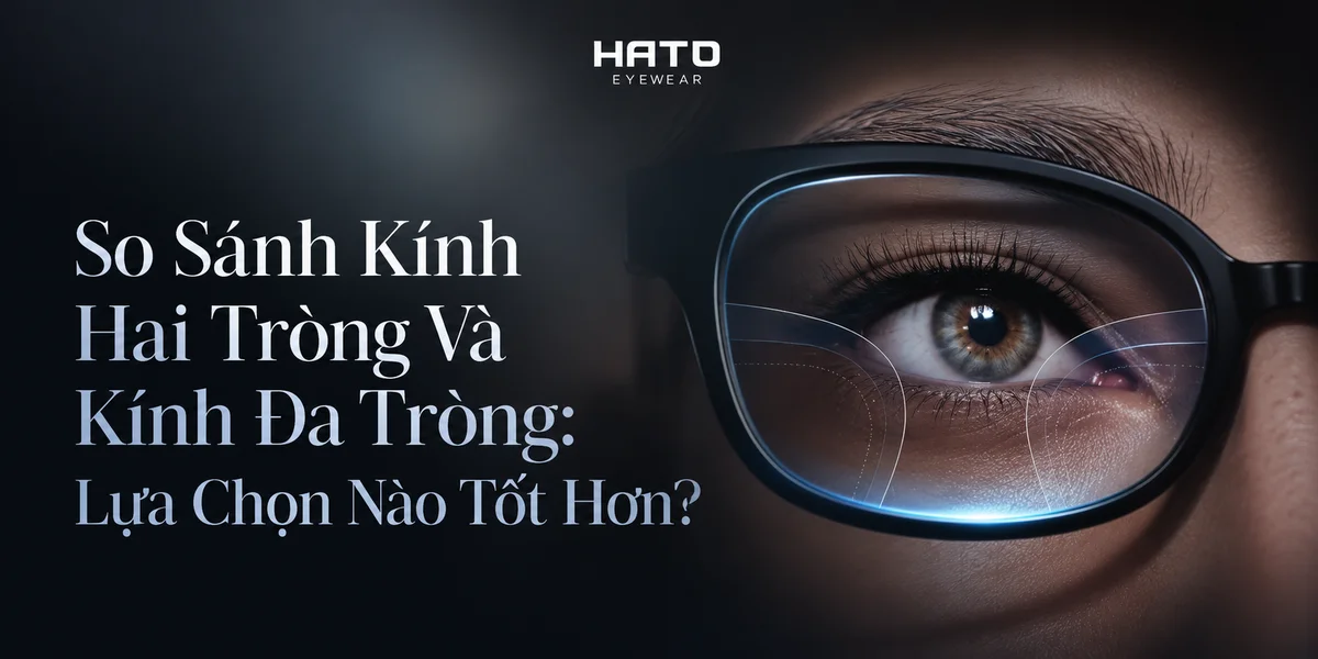 Ảnh đại diện so sánh kính hai tròng và kính đa tròng, giúp người dùng tìm hiểu lựa chọn phù hợp hơn cho nhu cầu nhìn xa gần và người lão thị.