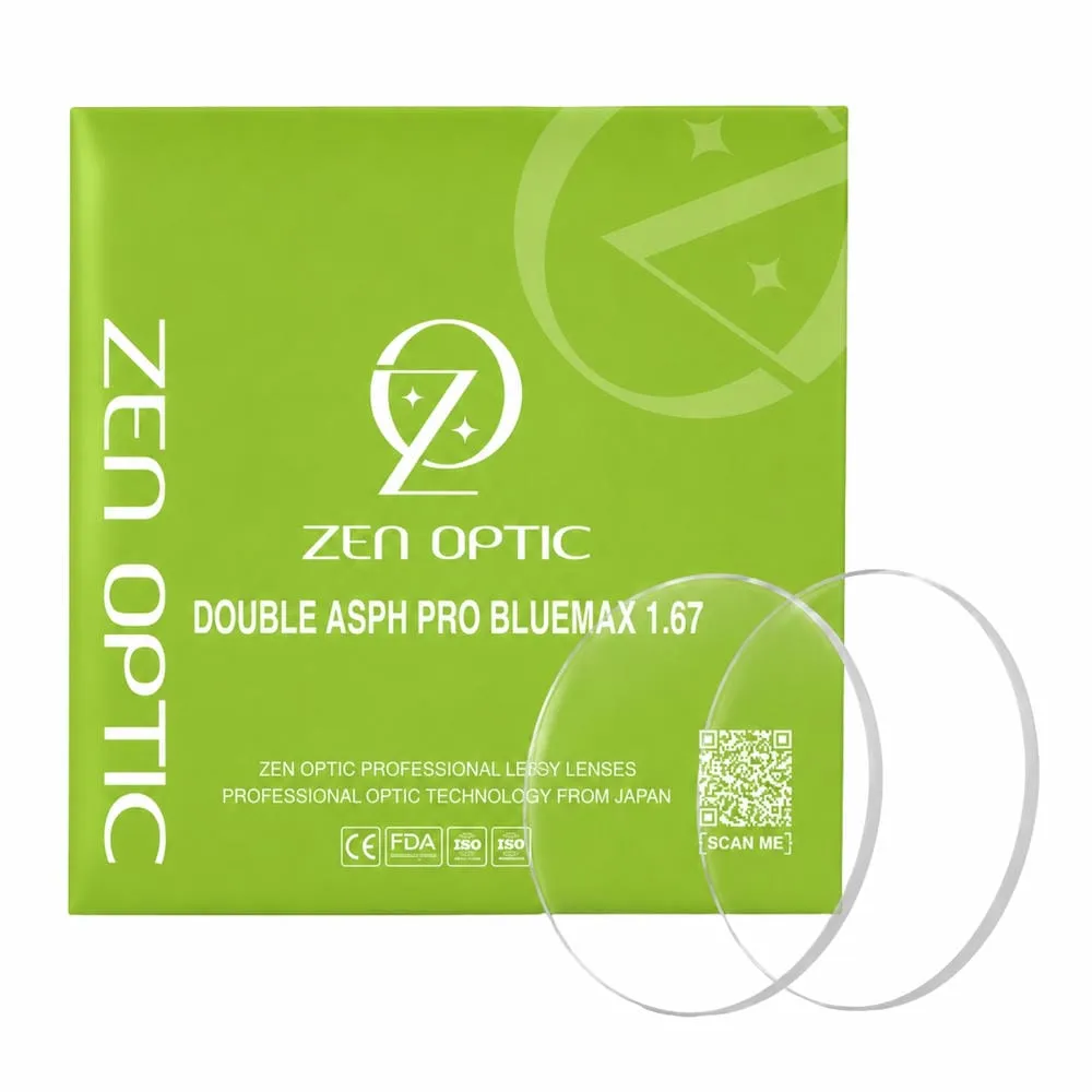 Tròng Kính Chống Ánh Sáng Xanh Zen Optic Double ASPH Pro BlueMax 1.67 - Chính Hãng
