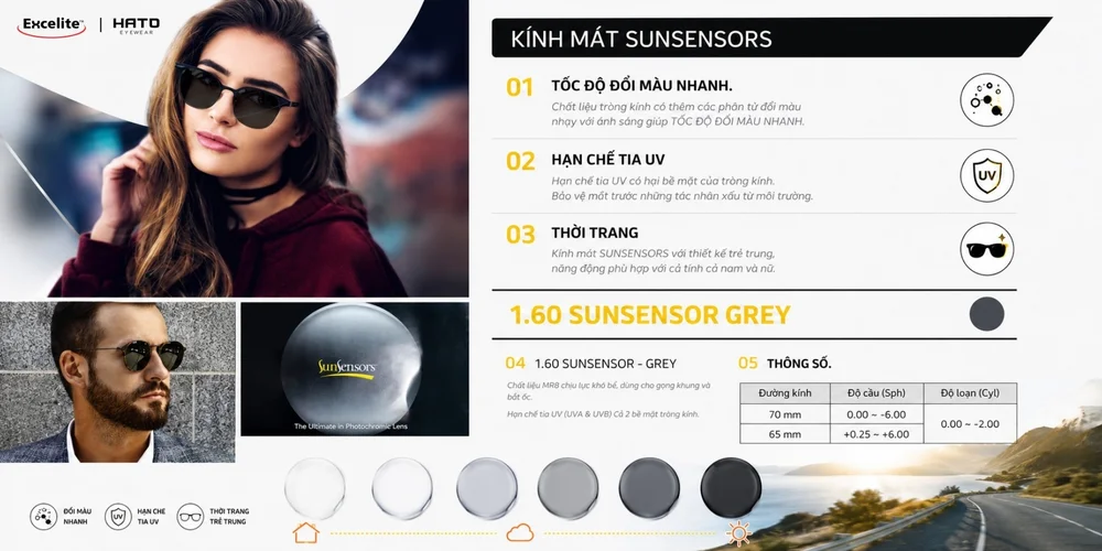 Review Tròng Kính Đổi Màu Khói Excelite SunSensors: Sự Lựa Chọn Tiện Lợi Cho Mùa Hè