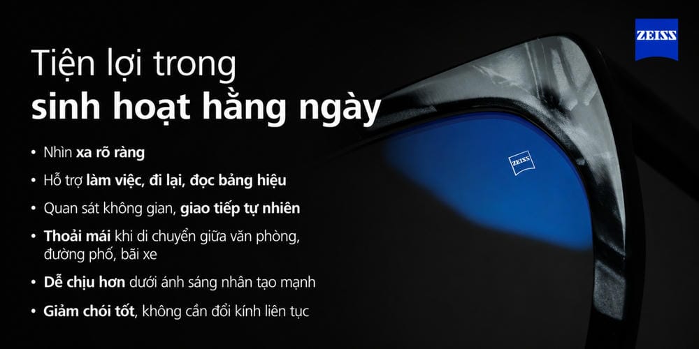 Tròng Kính ZEISS DriveSafe: "Trợ Lý Thị Giác" Đỉnh Cao Cho Người Lái Xe