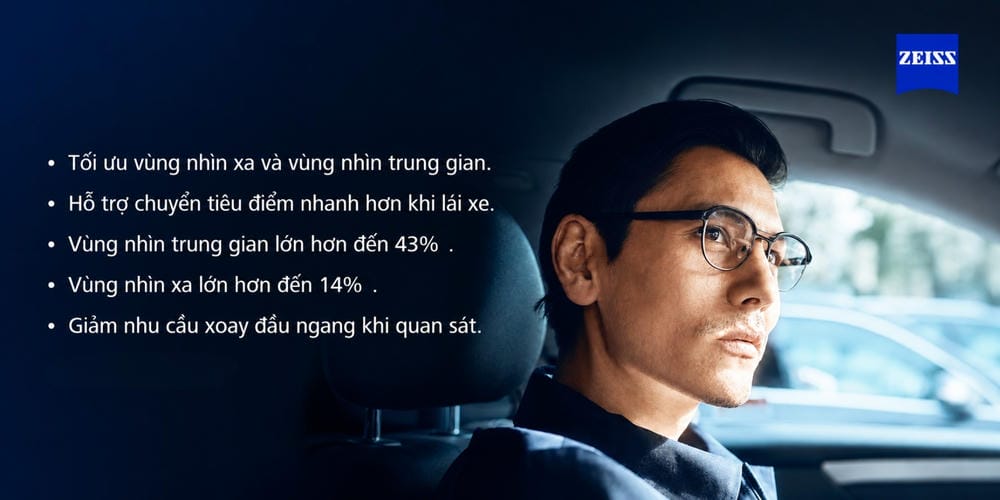 Tròng Kính ZEISS DriveSafe: "Trợ Lý Thị Giác" Đỉnh Cao Cho Người Lái Xe