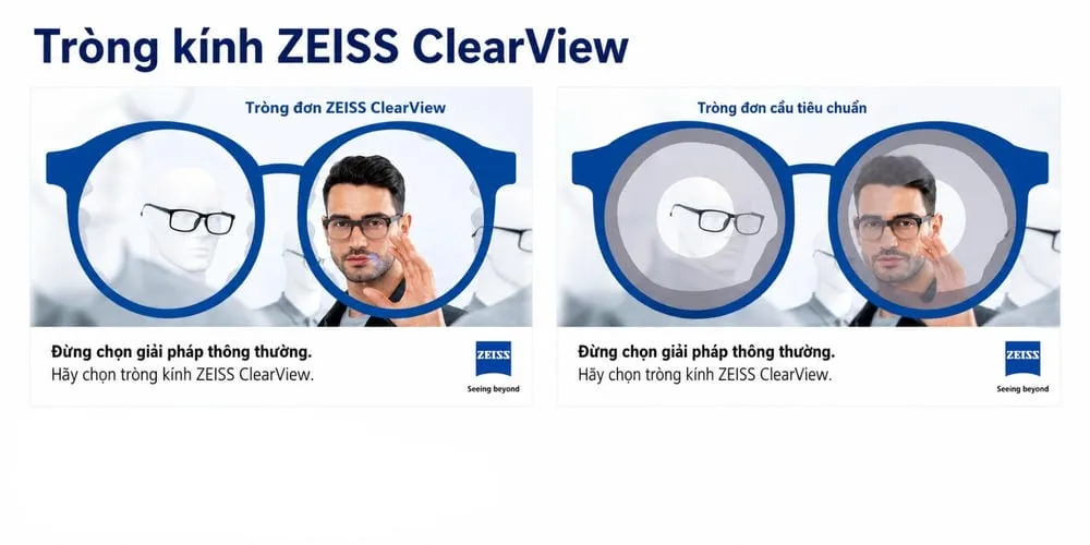 Tròng Kính ZEISS ClearView Là Gì? Có Khác Gì Với Tròng Kính Thông Thường?