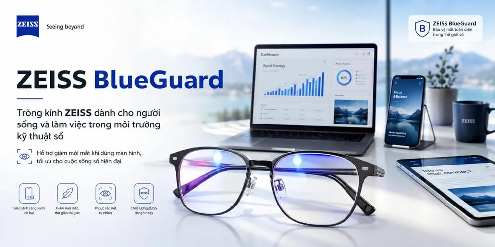 ZEISS BlueGuard - tròng kính chống ánh sáng xanh cho dân văn phòng