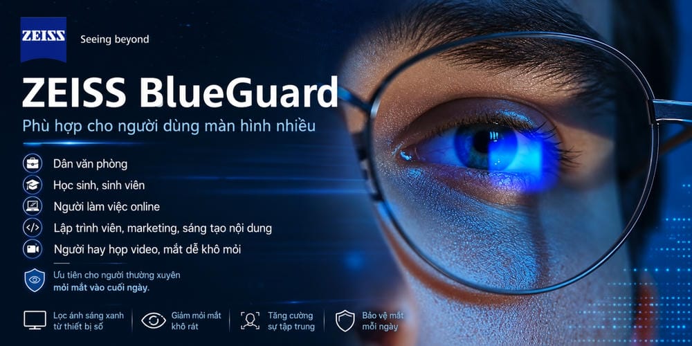 ZEISS BlueGuard - tròng kính chống ánh sáng xanh cho dân văn phòng