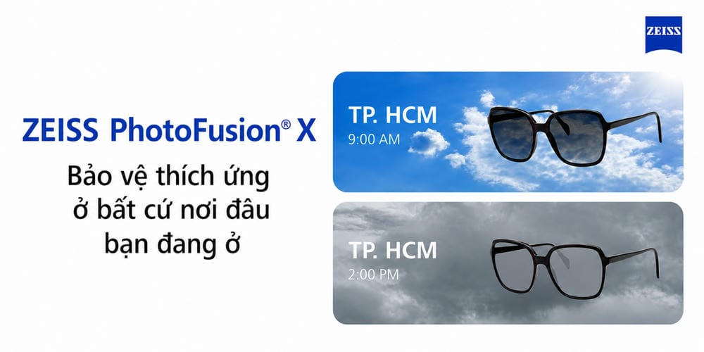 Tròng Kính ZEISS PhotoFusion X: Đỉnh Cao Tròng Kính Đổi Màu Trong Tích Tắc
