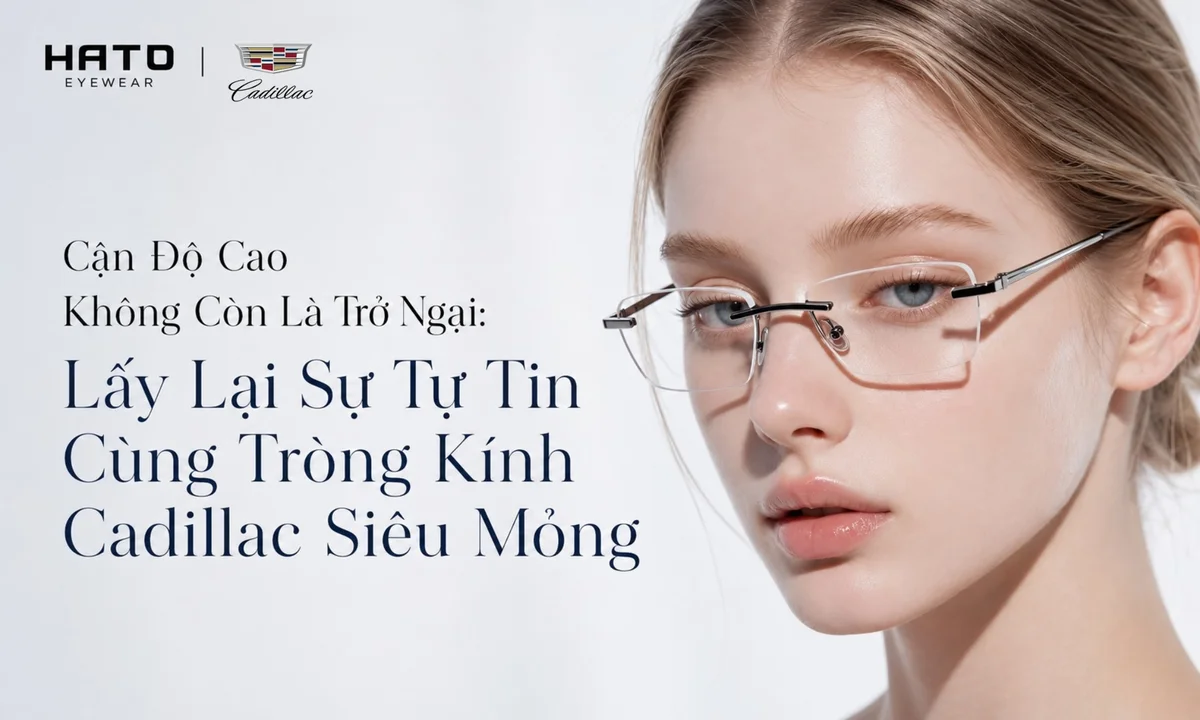Ảnh blog về tròng kính Cadillac siêu mỏng dành cho người cận độ cao, giúp tối ưu thẩm mỹ, tạo cảm giác đeo nhẹ và nâng cao sự tự tin.