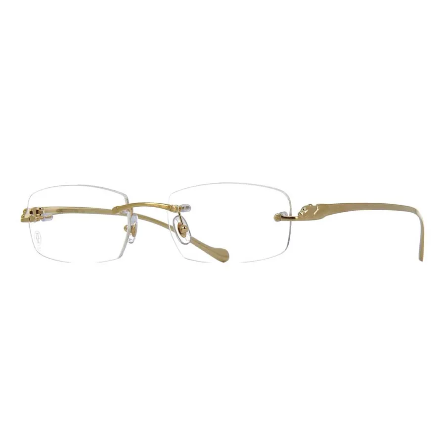 Kính Cartier không gọng CT0061O màu vàng dáng chữ nhật