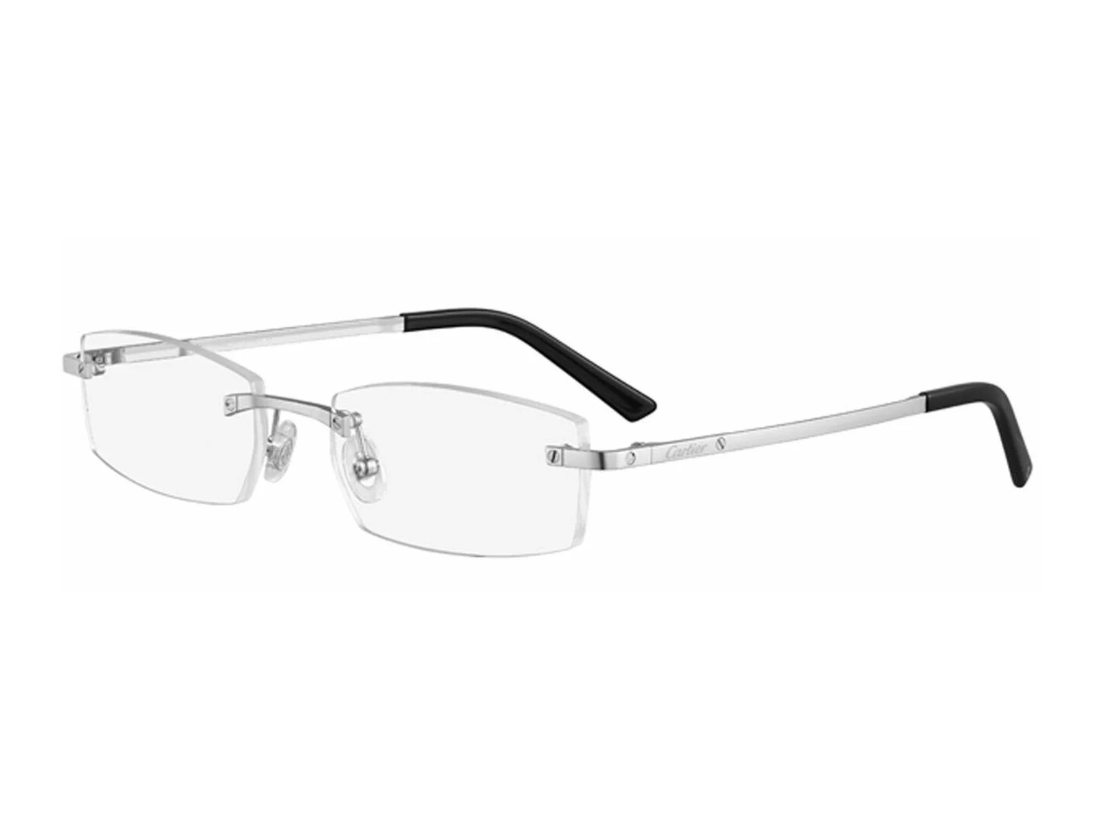 Kính Cartier gọng khoan CT0087O màu bạc dáng chữ nhật