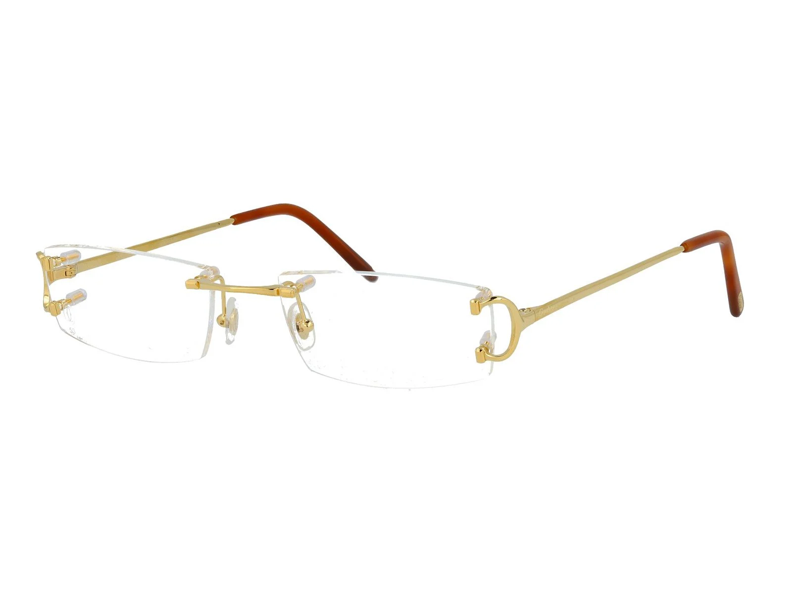Kính Cartier gọng khoan CT0092O màu vàng phối nâu