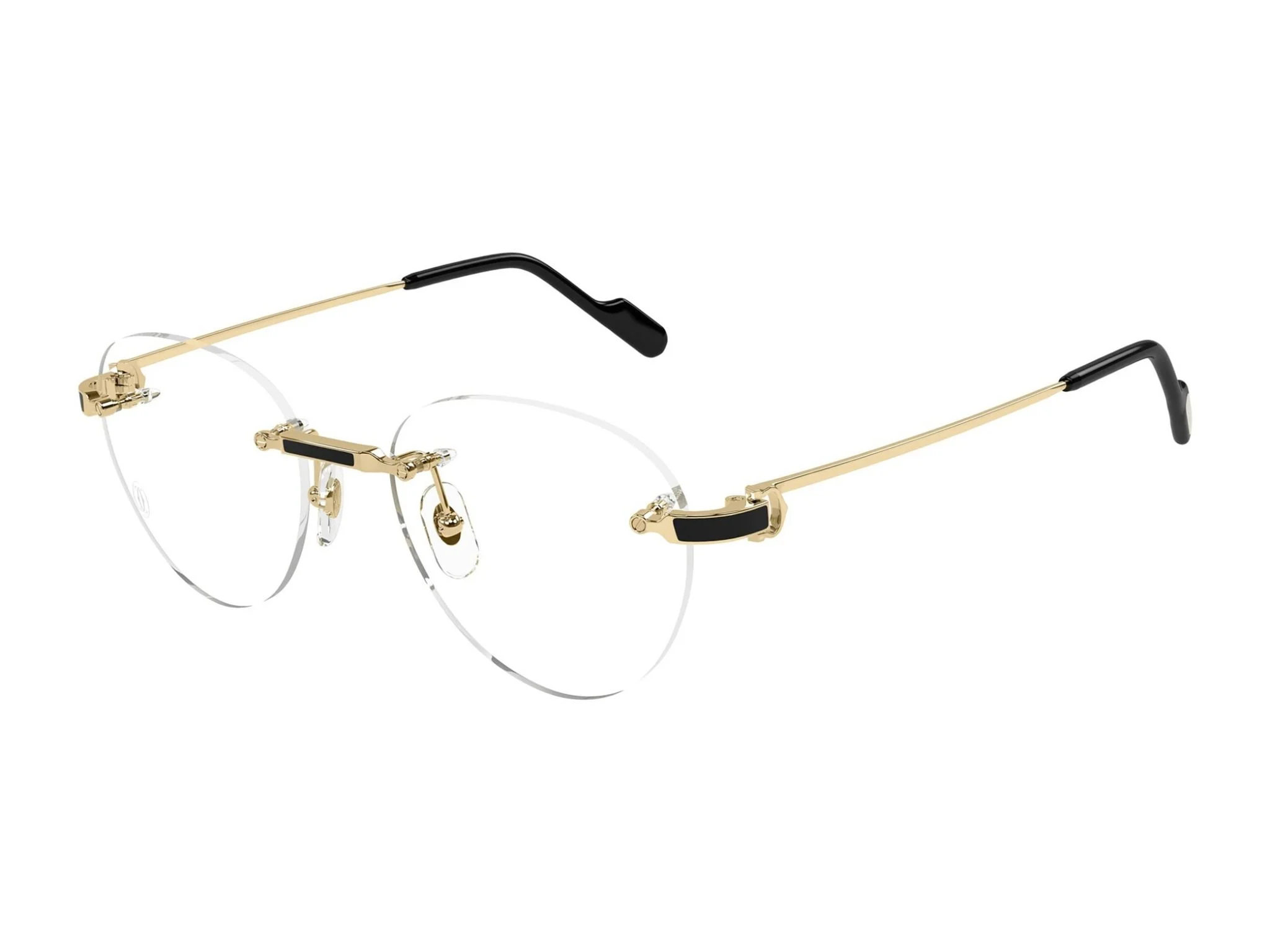 Kính Cartier gọng khoan CT0517O màu vàng phối đen