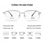 Mito MT8047 Gọng Kính Tiatnium Nửa Khung