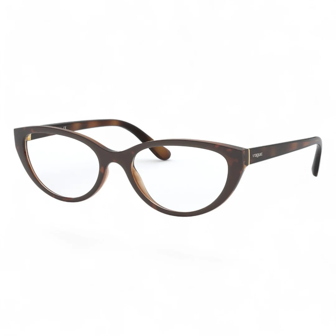 Gọng kính Vogue 0VO5290 màu Dark Havana Light Brown chính hãng, dáng mắt mèo nhẹ, phù hợp phong cách thanh lịch nữ tính.