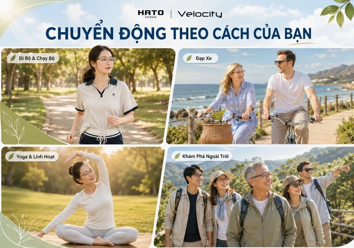 Các thành viên Velocity tham gia đi bộ, chạy bộ, đạp xe, tập yoga và khám phá thiên nhiên cùng kính Velocity.