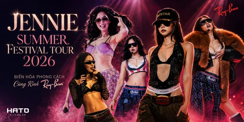 Summer Festival Tour 2026: Biến Hóa Phong Cách Với Kính Ray-Ban Cùng Jennie