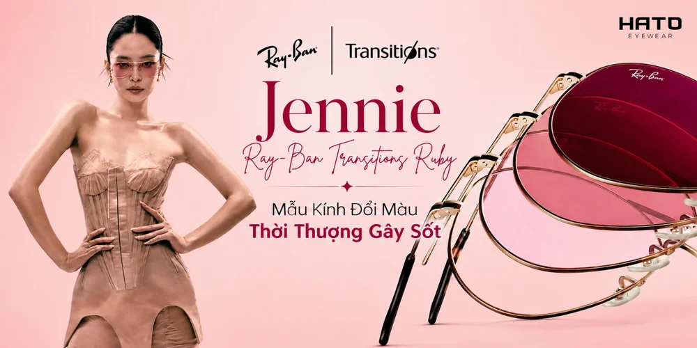 Jennie Ray-Ban Transitions Ruby – Mẫu Kính Đổi Màu Thời Thượng Gây Sốt