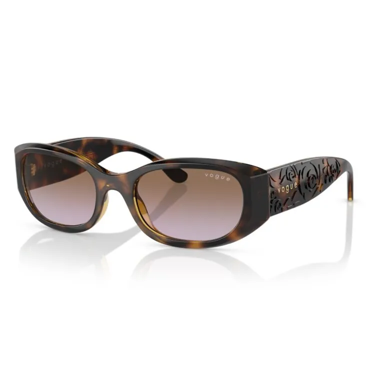 Kính mát mắt mèo Vogue W65668 Dark Havana chính hãng, thiết kế thời trang nữ tính, tròng nâu chuyển sắc sang trọng.