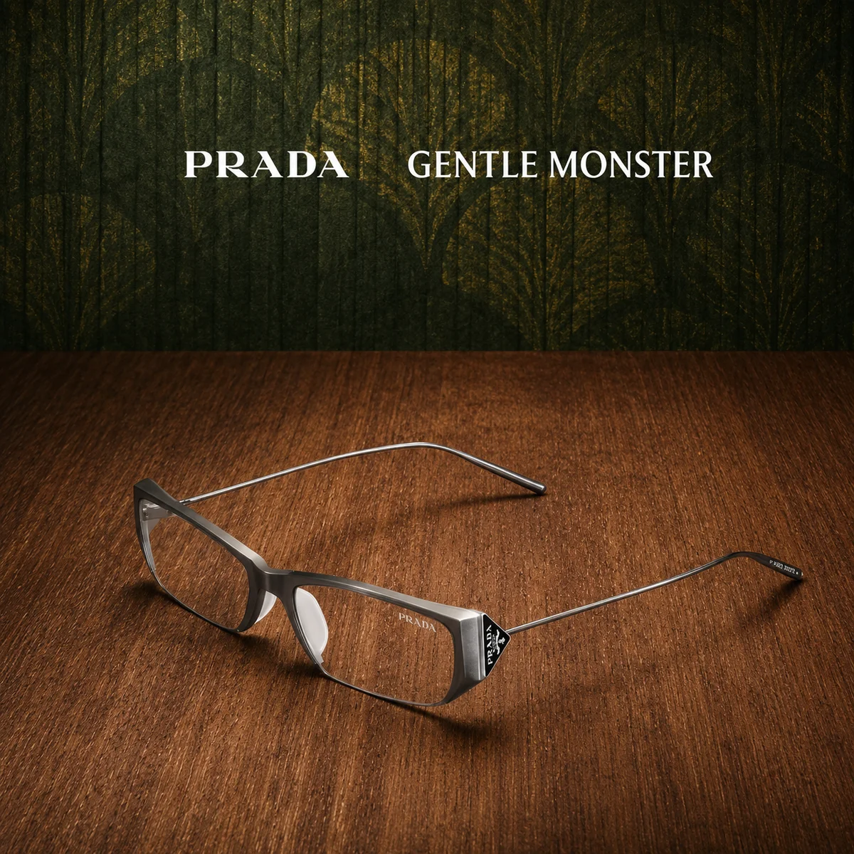 Gọng Kính Kim Loại Prada x Gentle Monster Màu Xám