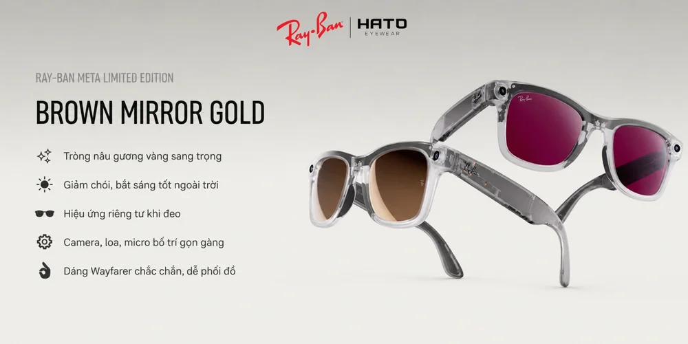 Kính Thông Minh Ray-Ban Meta Wayfarer Gen 2: Phiên Bản Limited Edition Brown Mirror Gold Có Gì Đặc Biệt?