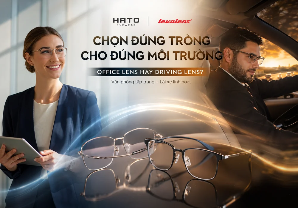 So sánh Levalens Office Lens và Driving Lens dành cho môi trường văn phòng và lái xe, giúp người đeo lựa chọn tròng kính phù hợp nhu cầu.